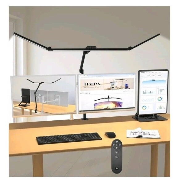 Sleek Black LED Desk Lamp with Remote - Picture 1 of 8